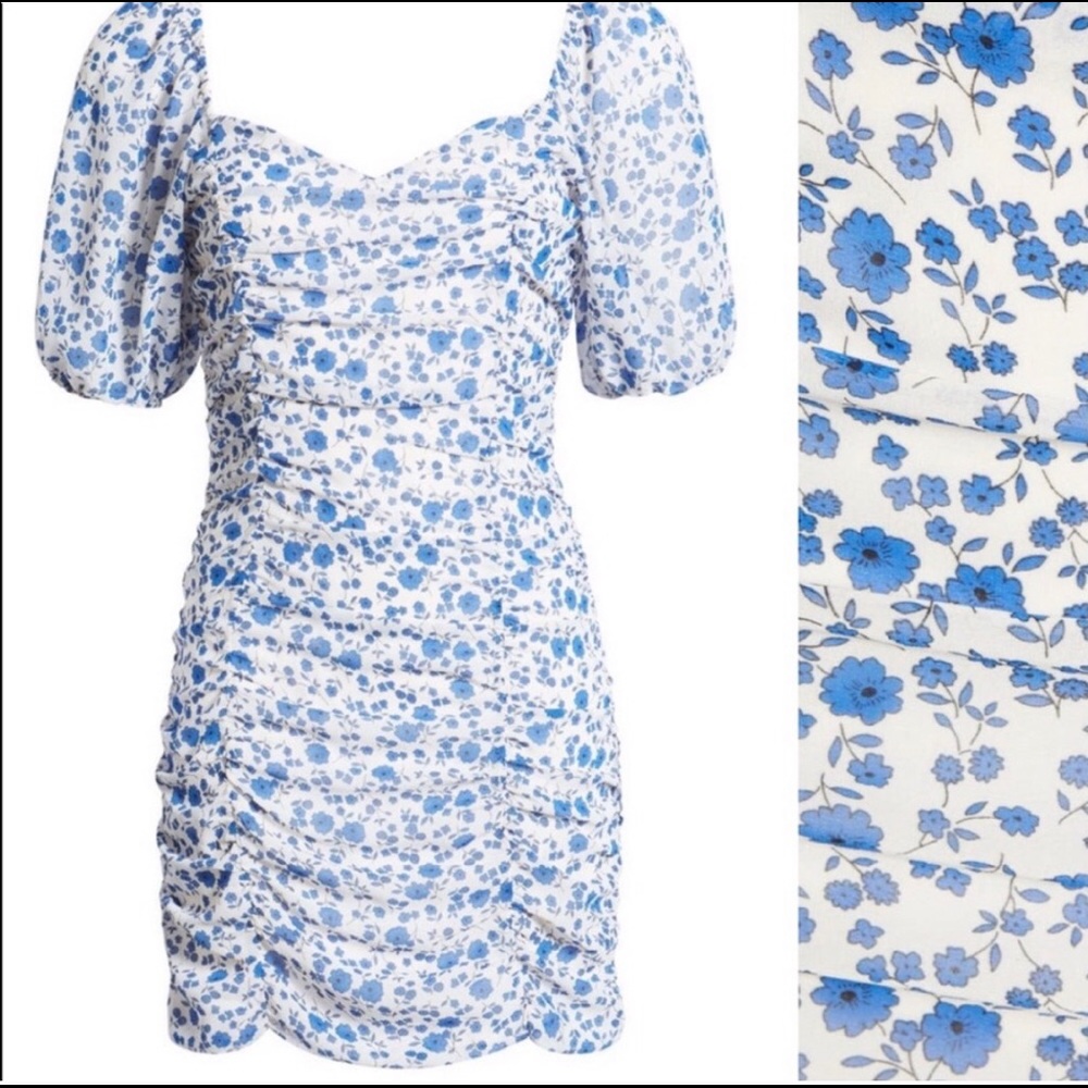 All In Favor Floral Scrunch Dress - Size M w/ tags